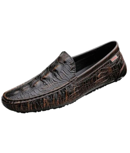 Men’s Slip On Leather Loafers Coffee Brown