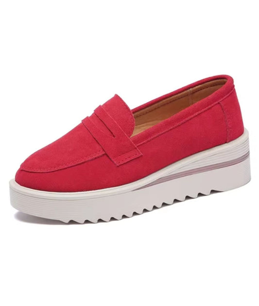 Women’s Slip On Patent Leather Loafers Vermilion Red