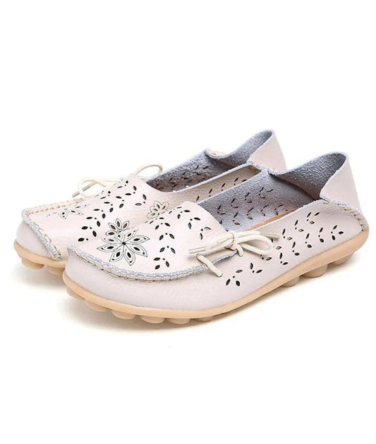 Women’s Slip On Leather Loafers Sand Beige