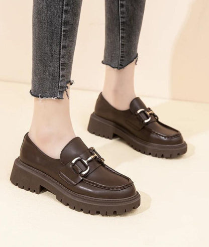 Women’s Slip On Patent Leather Loafers Cognac Brown