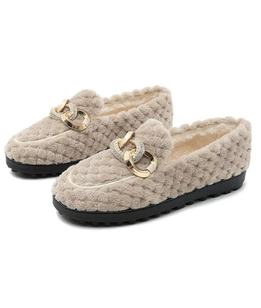 Women’s Horsebit Patent Leather Loafers Sand Beige
