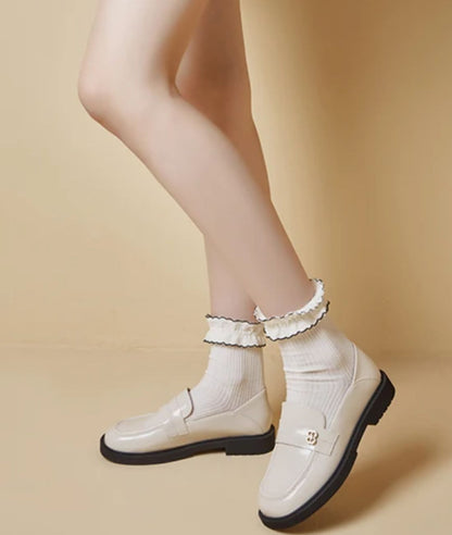 Women’s Slip On Leather Loafers Cream