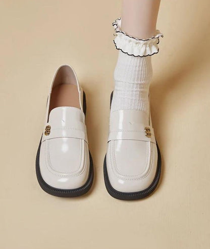 Women’s Slip On Leather Loafers Cream