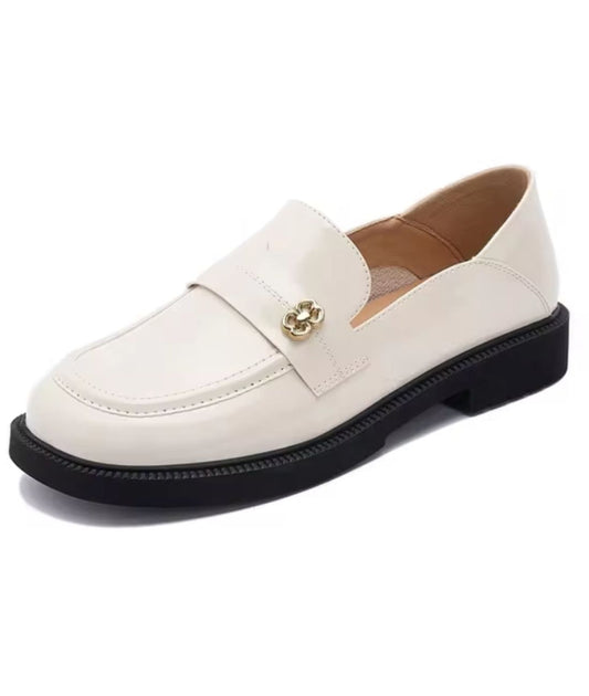 Women’s Slip On Leather Loafers Cream