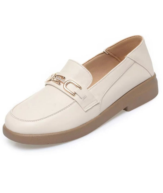 Women’s Horsebit Leather Loafers Sand Beige