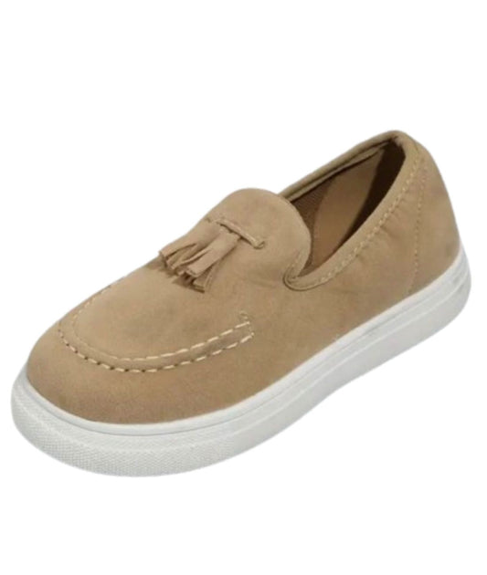 Men’s Tassel Suede Loafers Sand Beige