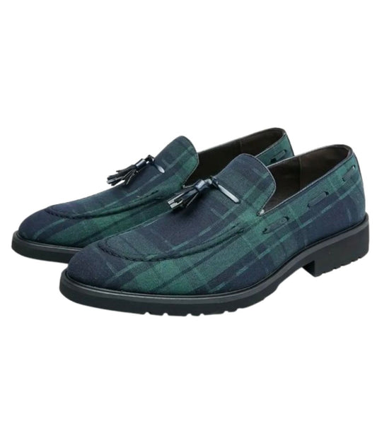 Men’s Tassel Leather Loafers Navy