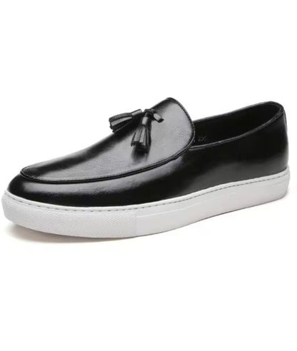 Men’s Tassel Suede Loafers Deep Black