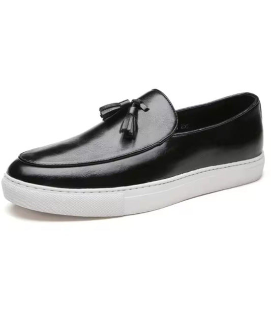 Men’s Tassel Suede Loafers Deep Black