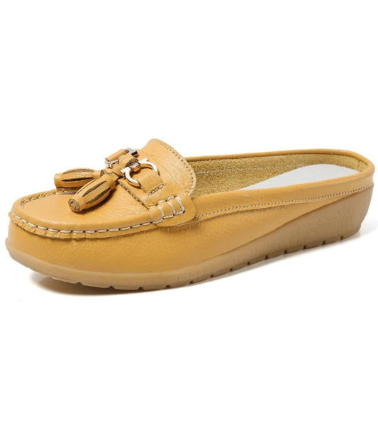 Women’s Tassel Patent Leather Loafers Sand Beige
