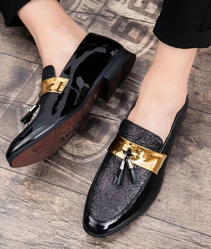 Men’s Tassel Suede Loafers Deep Black