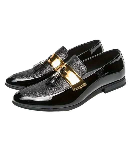 Men’s Tassel Suede Loafers Deep Black