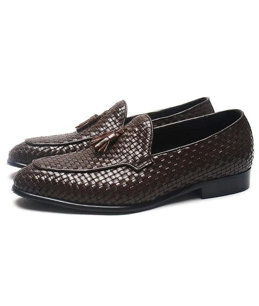 Men’s Tassel Suede Loafers Coffee Brown