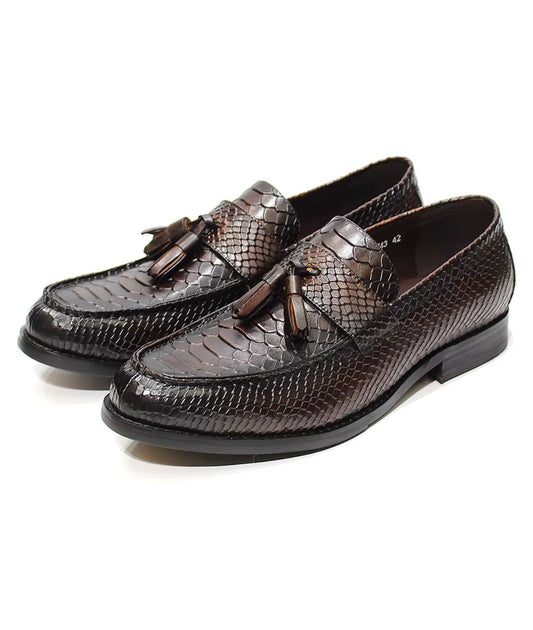 Men’s Tassel Suede Loafers Coffee Brown