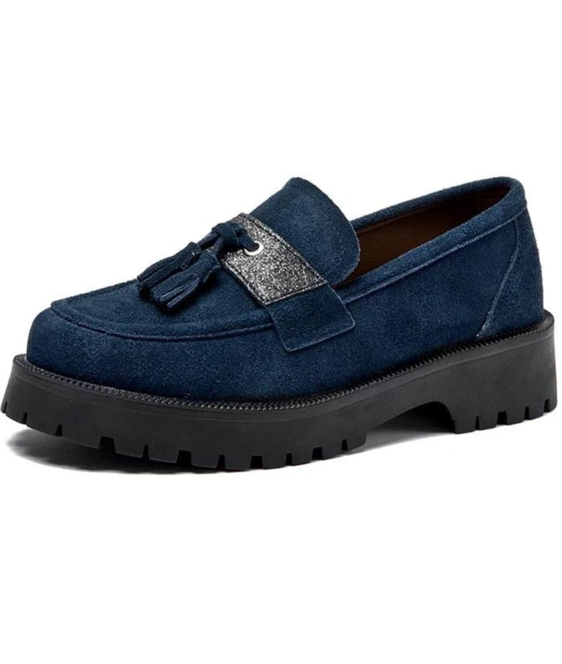 Women’s Tassel Suede Loafers Navy