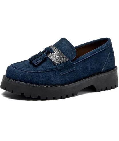 Women’s Tassel Suede Loafers Navy