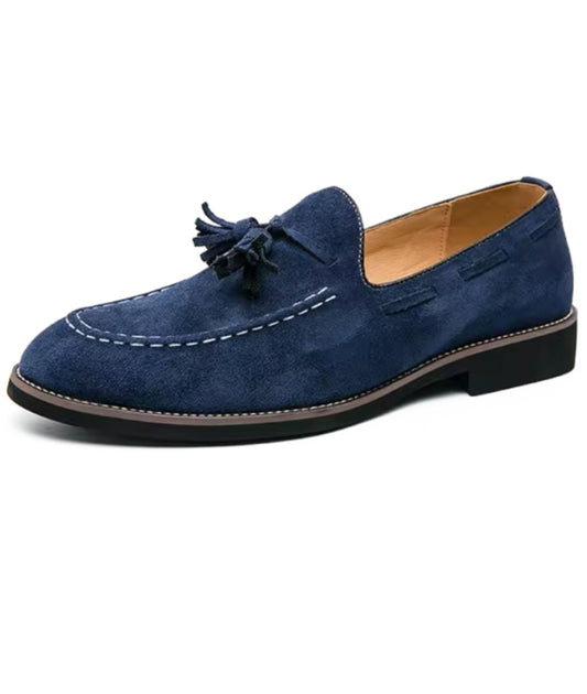 Men’s Tassel Suede Loafers Navy