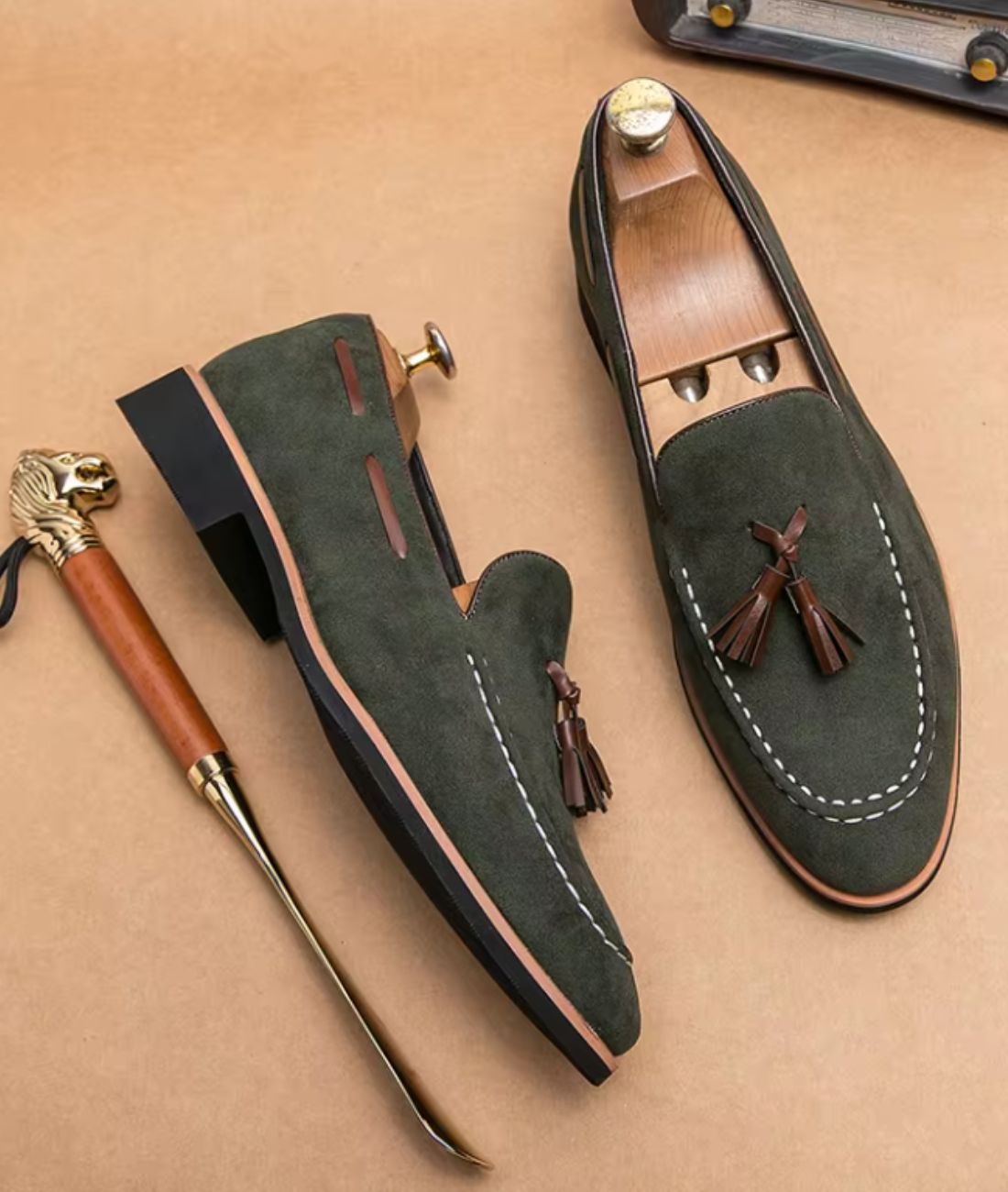 Men’s Tassel Suede Loafers Navy