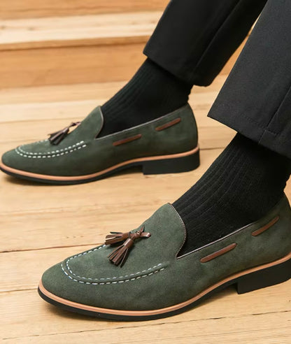 Men’s Tassel Suede Loafers Navy