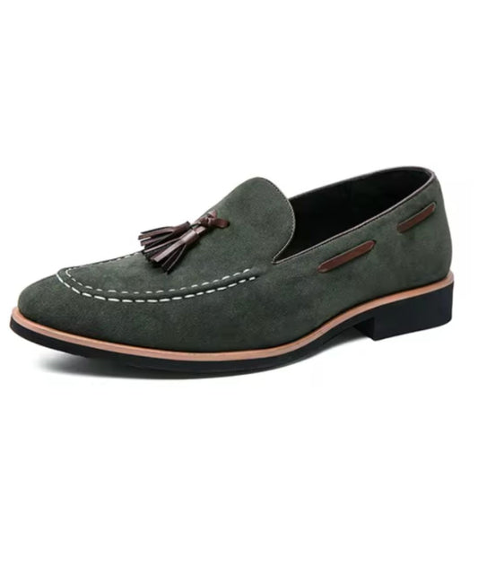 Men’s Tassel Suede Loafers Navy