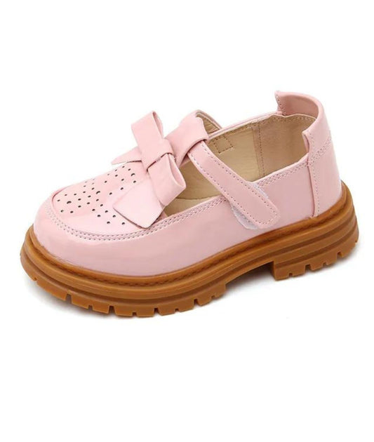 Girls Chunky Suede Loafers Fuchsia