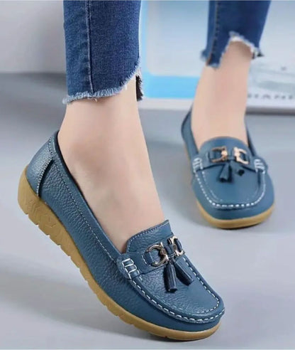 Men’s Tassel Patent Leather Loafers Blue