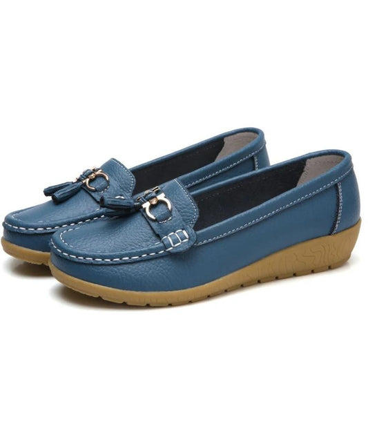 Men’s Tassel Patent Leather Loafers Blue