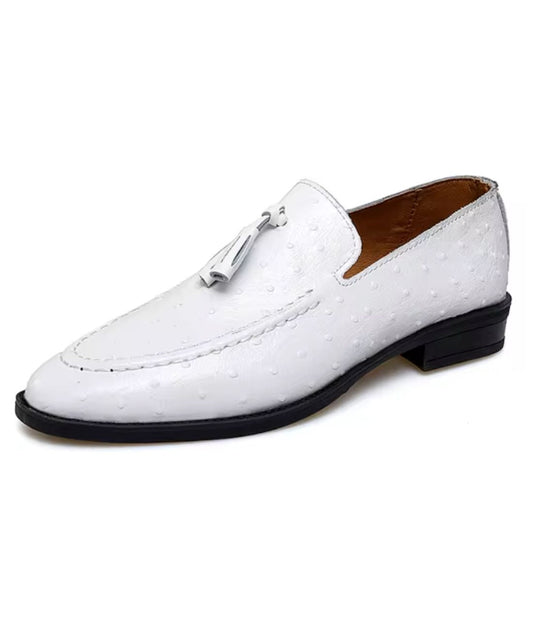 Women’s Tassel Patent Leather Loafers Off White