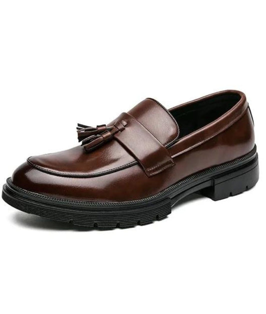 Men’s Tassel Suede Loafers Coffee Brown