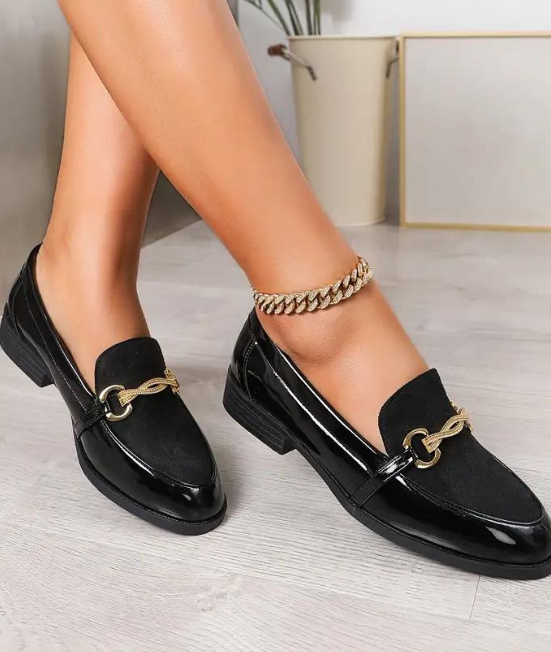 Women’s Horsebit Patent Leather Loafers Deep Black
