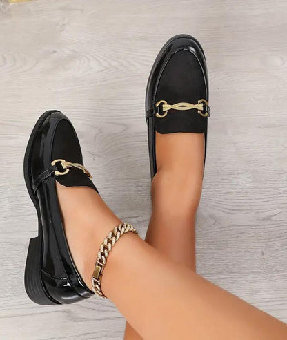 Women’s Horsebit Patent Leather Loafers Deep Black