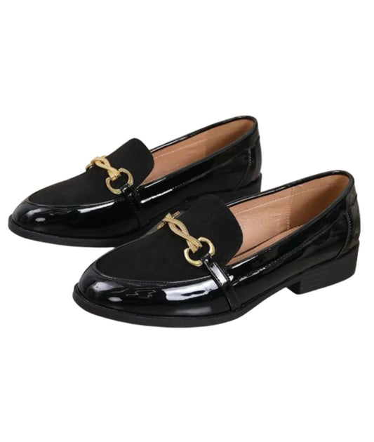 Women’s Horsebit Patent Leather Loafers Deep Black