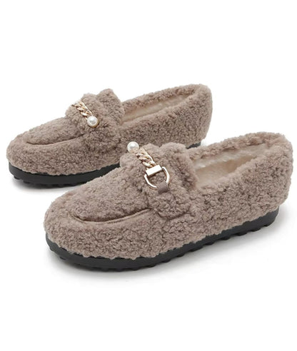 Women’s Slip On Patent Leather Loafers Sand Beige