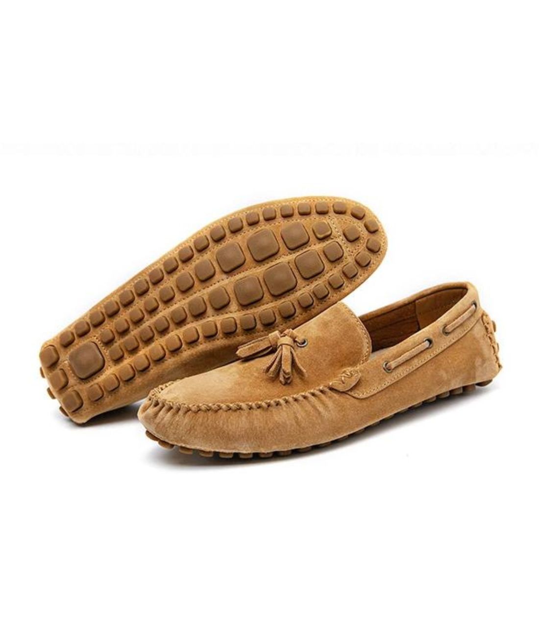 Men’s Tassel Suede Loafers Camel