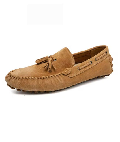 Men’s Tassel Suede Loafers Camel