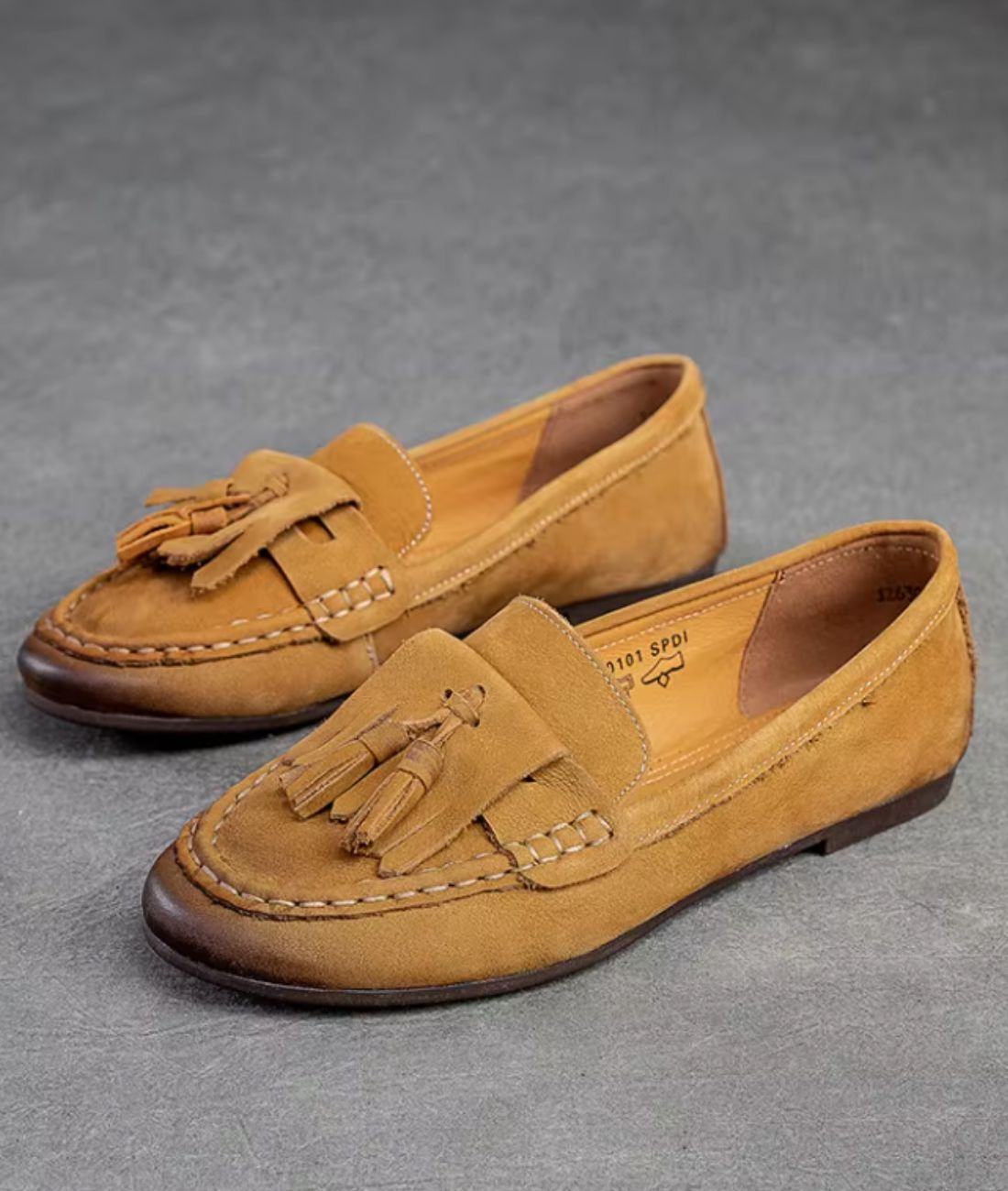 Men’s Tassel Suede Loafers Camel