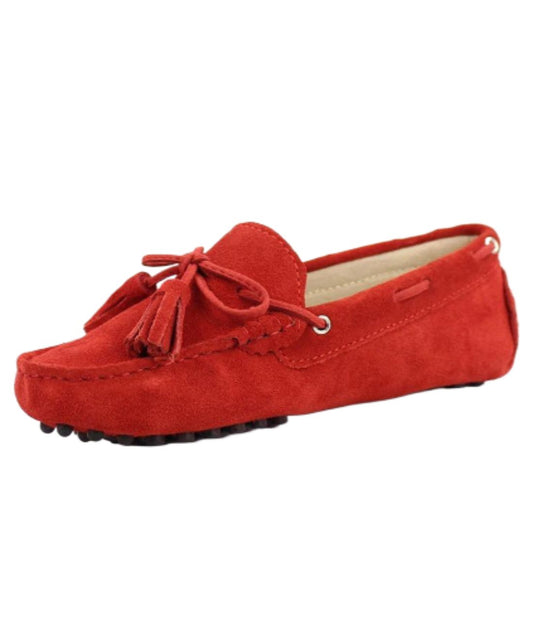 Women’s Tassel Suede Loafers Vermilion Red