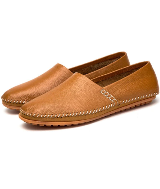 Men’s Driving Leather Loafers Camel