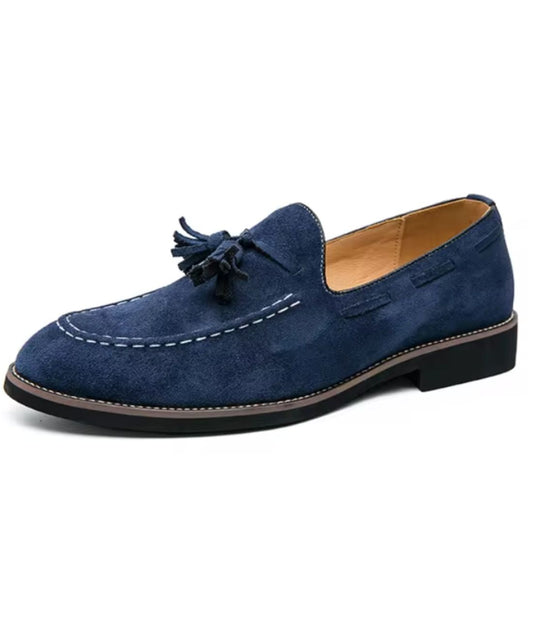 Men’s Tassel Suede Loafers Navy