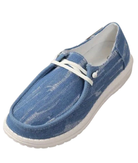 Women’s Slip On Patent Leather Loafers Blue