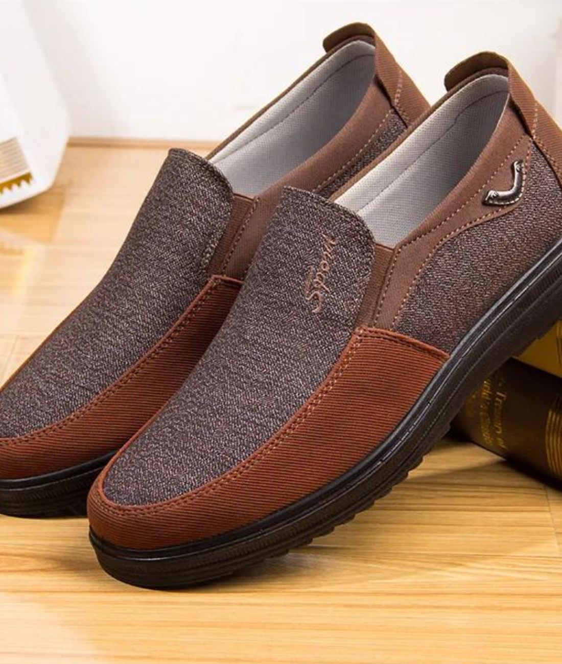 Men’s Slip On Suede Loafers Grey