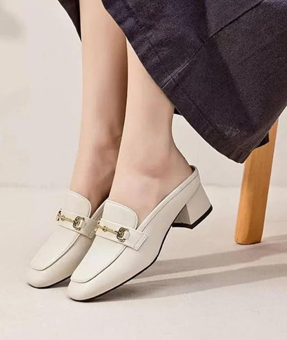 Women’s Low Heel Patent Leather Loafers Sand Beige