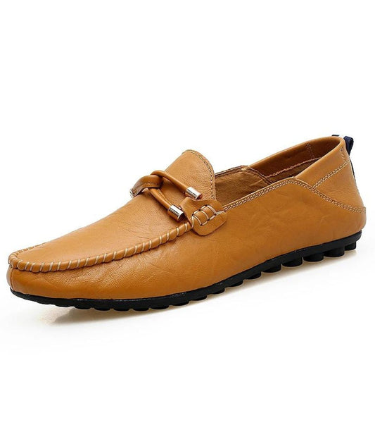 Men’s Driving Leather Loafers Camel