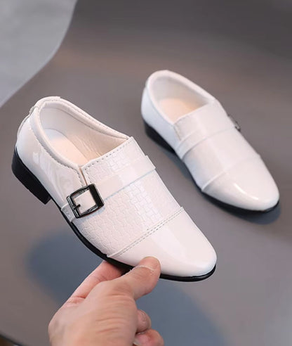 Men’s Slip On Patent Leather Loafers Off White