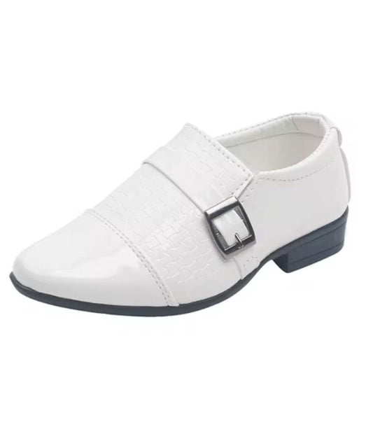 Men’s Slip On Patent Leather Loafers Off White