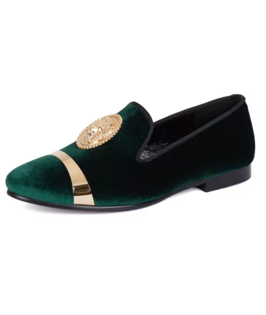 Men’s Slip On Patent Leather Loafers Navy