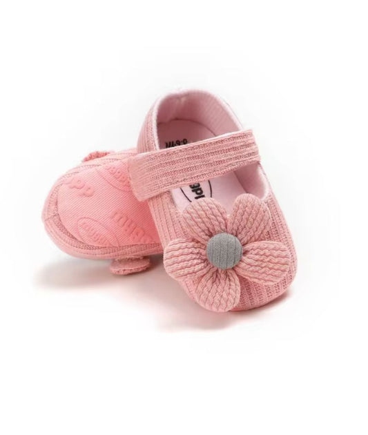 Baby Penny Suede Loafers Fuchsia Flower Embellished Knit