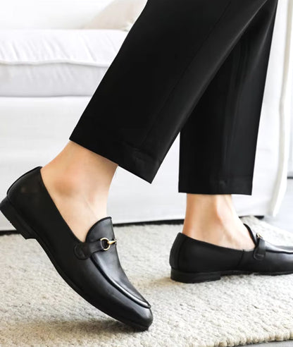 Men’s Horsebit Leather Loafers Deep Black