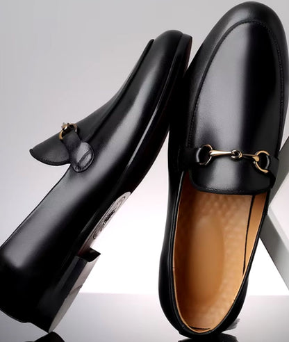 Men’s Horsebit Leather Loafers Deep Black