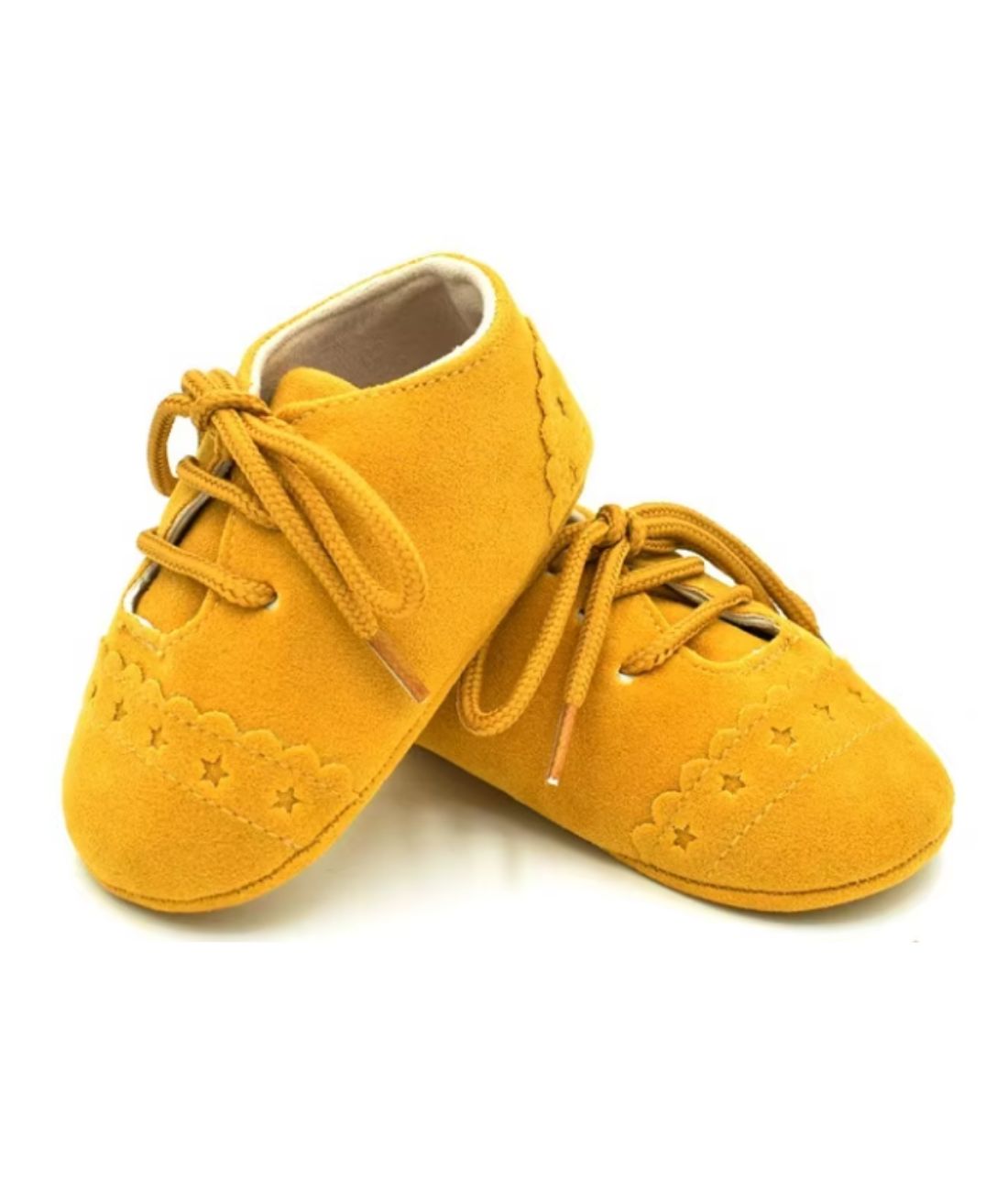 Baby Lace Up Suede Loafers Camel